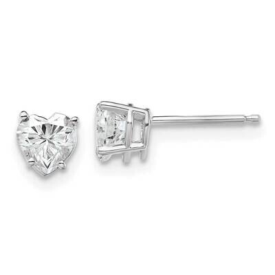 1ct. 5mm Heart G H I True Light Moissanite Earrings 14k White Gold WG395-3MT, MPN: WG395-3MT, 19110…