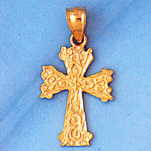 Dazzlers Jewelry Cross Pendant Necklace Charm Bracelet in Yellow, White or Rose Gold 8166, MPN: DZ-…