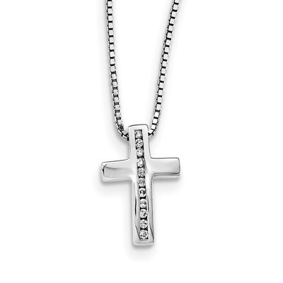 Cross Slide Pendant Diamond Sterling Silver QW410-18, MPN: QW410-18, 886774967554
