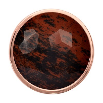 Nikki Lissoni Faceted Mahagony Obsidian Rose Gold-Plated 33mm Coin C1318RGM, MPN: C1318RGM, 8718627…