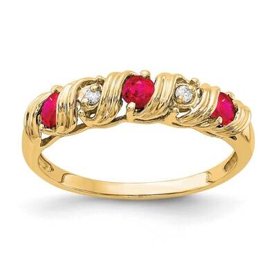 2.75mm Ruby Aa Diamond Ring 14k Gold Y4718R/AA, MPN: Y4718R_AA, 883957594552