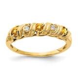 2.75mm Citrine Aa Diamond Ring 14k Gold Y4718CI/AA, MPN: Y4718CI_AA, 883957594316