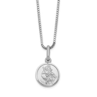 Sterling Silver St. Christopher Medal Necklace with Pink Pouch GM20991, MPN: GM20991,