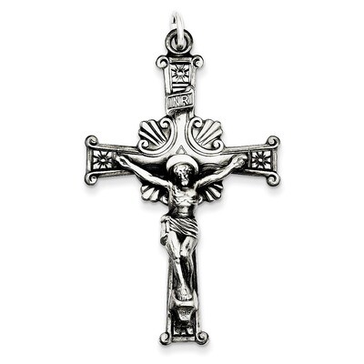 INRI Crucifix Pendant Antiqued Sterling Silver QC3429, MPN: QC3429, 883957536309