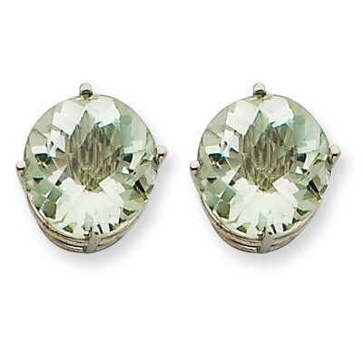 10mm Round Green Quartz Earrings 14k White Gold XE77WCG, MPN: XE77WCG, 883957099811