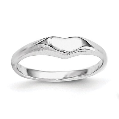 Child&#39;S Polished Heart Ring Sterling Silver Rhodium-plated QR5966-3, MPN: QR5966, 191101194269