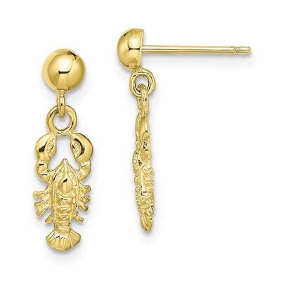 Lobster Post Dangle Earrings 10k Gold 10TE794, MPN: 10TE794, 191101567032