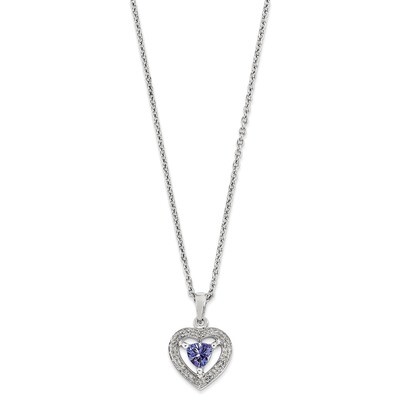 Tanzanite &amp; Diamond Pendant Sterling Silver QDX957, MPN: QDX957, 883957501512