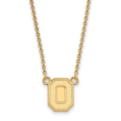 Ohio State University Small Pendant with Chain Necklace Gold-plated Silver GP053OSU-18, MPN: GP053O…