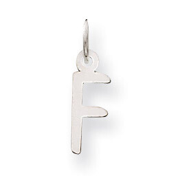 Small Slanted Block Initial F Charm Pendant 14k white Gold YC645F, MPN: YC645F, 191101634215