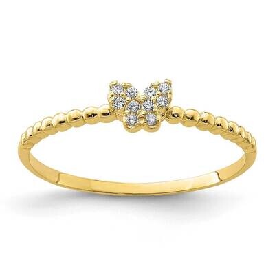 Butterfly CZ Diamond Ring 10k Gold 10C1398, MPN: 10C1398, 883957874135
