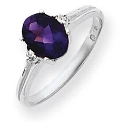 8x6mm Oval Amethyst Diamond Ring 14k White Gold Y4600AM_AA, MPN: Y4600AM_AA, 883957472003