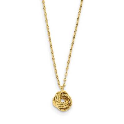 Love Knot Necklace 14k Gold Diamond-cut SF2630-18, MPN: SF2630-18, 883957016276