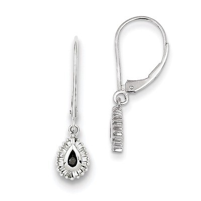 Black and White Diamond Dangle Earrings Sterling Silver QE7846, MPN: QE7846, 886774310534