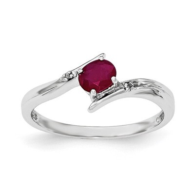 Ruby and Diamond Ring Sterling Silver Rhodium-plated QR6377R, MPN: QR6377R, 883957019031