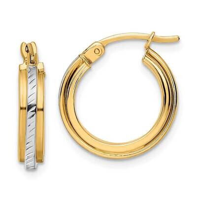 Diamond-Cut Hoops 14k Gold with White Rhodium TF2033, MPN: TF2033, 716838359714