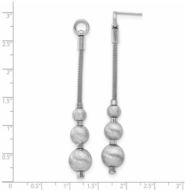 Leslie&#39;s Brushed 3 Bead Dangle Earrings Sterling Silver Polished HB-QLE1146, MPN: QLE1146, 19110175…