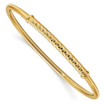 Leslie&#39;s Bar Pull Apart Flexible Bangle 14k Gold Polished &amp; Textured HB-LF928, MPN: LF928, 19110168…