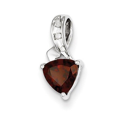 Garnet Heart Pendant Sterling Silver Rhodium-plated Diamond QP3173GA, MPN: QP3173GA, 883957462233