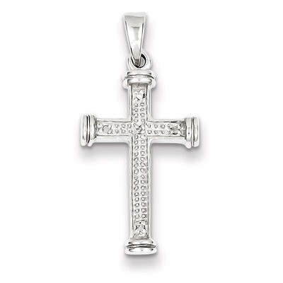 Diamond Cross Pendant Sterling Silver Rhodium-plated QDX165, MPN: QDX165, 883957536699
