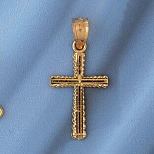 Dazzlers Jewelry Cross Pendant Necklace Charm Bracelet in Yellow, White or Rose Gold 8293, MPN: DZ-…