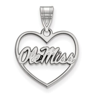 University of Missisippi Pendant in Heart Sterling Silver SS066UMS, MPN: SS066UMS, 886774711843