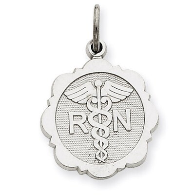 Registered Nurse Disc Charm 14k White Gold D1241, MPN: D1241, 883957862491