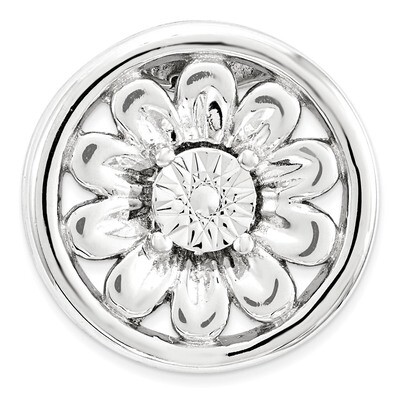 Diamond-cut Flower Chain Slide Sterling Silver Small QSK1682, MPN: QSK1682, 886774640013