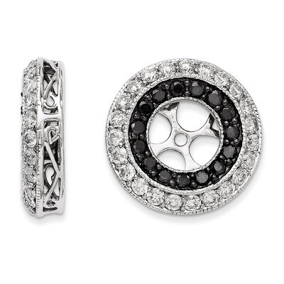 Black &amp; White Diamond Earring Jackets 14k White Gold XJ69A, MPN: XJ69A, 886774126852