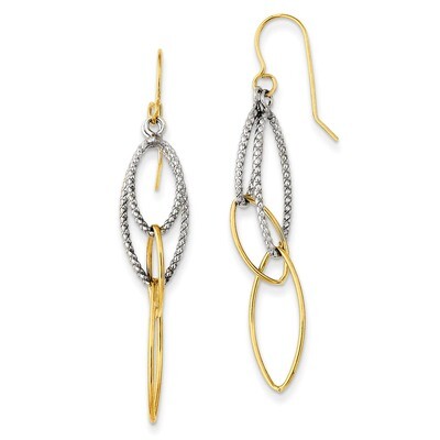 Sterling Silver with 14k Gold Dangle Earrings QE11028