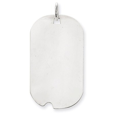 Plain .013 Gauge Engravable Dog Tag with Notch Disc Charm 14k White Gold XWM599/13, MPN: XWM599/13,…