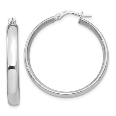 Leslie&#39;s Hoop Earrings 14k White Gold Polished HB-LE1343, MPN: LE1343, 191101757174
