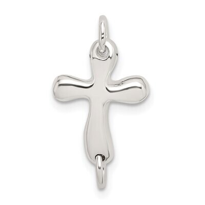 22 x 11.3mm Polished Cross Casted Component Link Sterling Silver SS4443, MPN: SS4443,