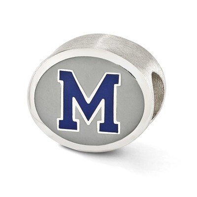 Enameled University of Memphis Collegiate Bead Sterling Silver QRS3021E1