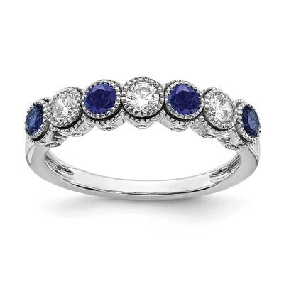 Created Blue Sapphire Ring 14k White Gold Lab Grown Diamond RM7505-CSA-050-WLG, MPN: RM7505-CSA-050…
