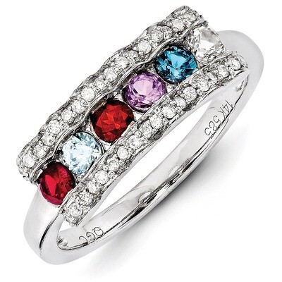 6 Birthstones Family Jewelry Diamond Semi-Set Ring 14k White Gold XMRW44/6, MPN: XMRW44/6, 88395797…
