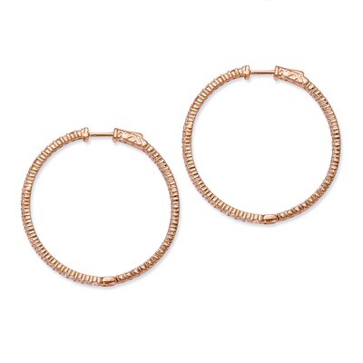 Rose Gold -plated Diamond In and Out Hoop Earrings Sterling Silver QE7577P, MPN: QE7577P, 886774299…
