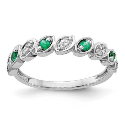 Emerald Ring 14k White Gold Diamond RM4334-EM-010-WA, MPN: RM4334-EM-010-WA, 883957756660