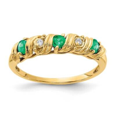 2.75mm Emerald Aa Diamond Ring 14k Gold Y4718E/AA, MPN: Y4718E_AA, 883957594408