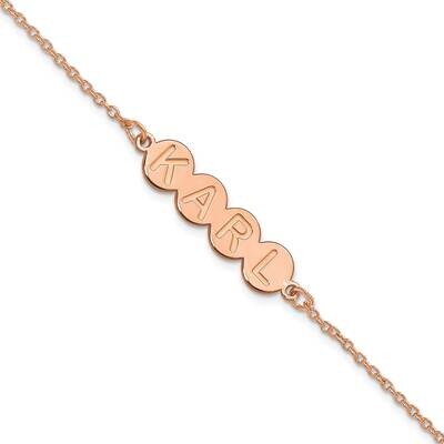 4 Letter Bubble Bracelet 7.5 Inch 14k Rose Gold XNA1313R, MPN: XNA1313R,