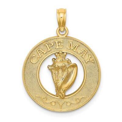 Cape May On Round Frame with Conch Shell Charm 14k Gold K7437, MPN: K7437, 637218011193