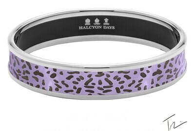 Halcyon Days 1cm TR Leopard Lavender Palladium Small Bangle Bracelet PBTRA2710PM, MPN: PBTRA2710PM,