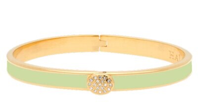 Halcyon Days 6mm Plain Pave Button Meadow Hinged Bangle Bracelet HBPSB3906G, MPN: HBPSB3906G,