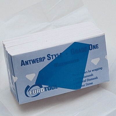 Pkg 100 Blue/White Lined Antwerp-Style Diamond Papers JT2791, MPN: JT2791, 654207143727