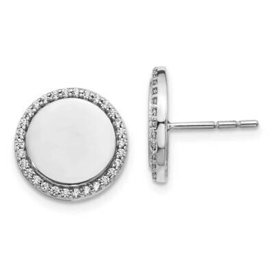 Fancy Circle Earrings 14k White Gold Diamond EM3999-030-WA, MPN: EM3999-030-WA, 883957375328