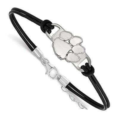 Clemson University Leather Bracelet Small Center Sterling Silver SS023CU-7, MPN: SS023CU-7, 8867746…