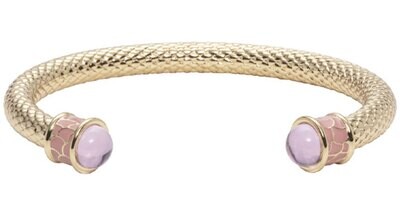 Halcyon Days Salamander Rose Quartz Gold Torque Bangle Bracelet BRSAL26STG, MPN: BRSAL26STG,