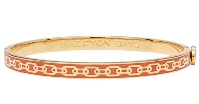 Halcyon Days 6mm Chain Orange Gold Hinged Bangle Bracelet HBSCH0706G, MPN: HBSCH0706G,