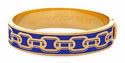 Halcyon Days 13mm Chain Deep Cobalt Gold Hinged Bangle HBCHA1813G, MPN: HBCHA1813G,