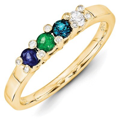 4 Birthstones Family Jewelry Diamond Semi-Set Ring 14k Yellow Gold XMR31/4, MPN: XMR31/4, 883957448…